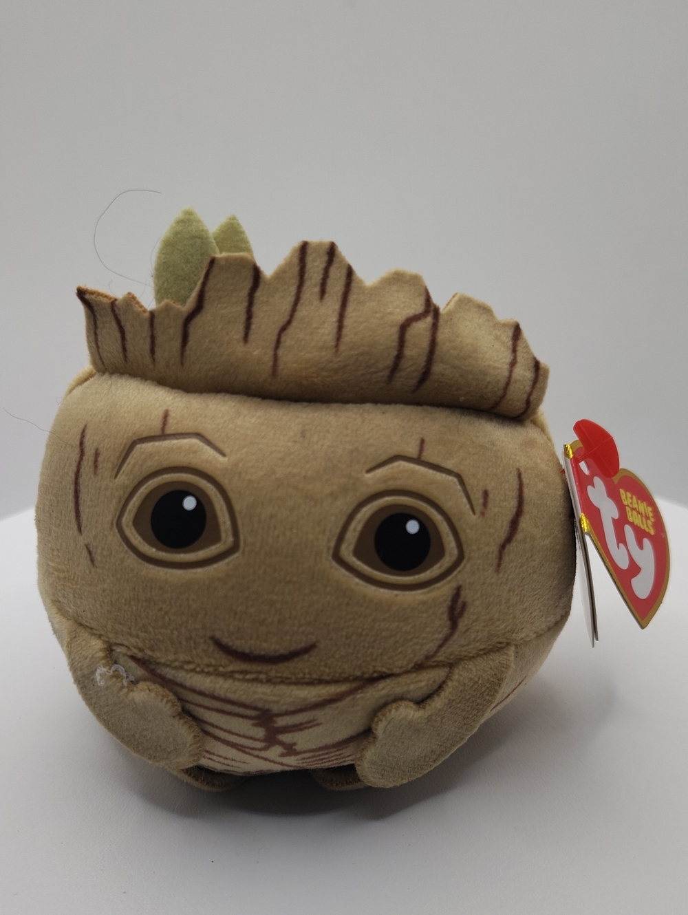 Ty Beanie Plush Woodland Character with Green Leaf Accent - Tan